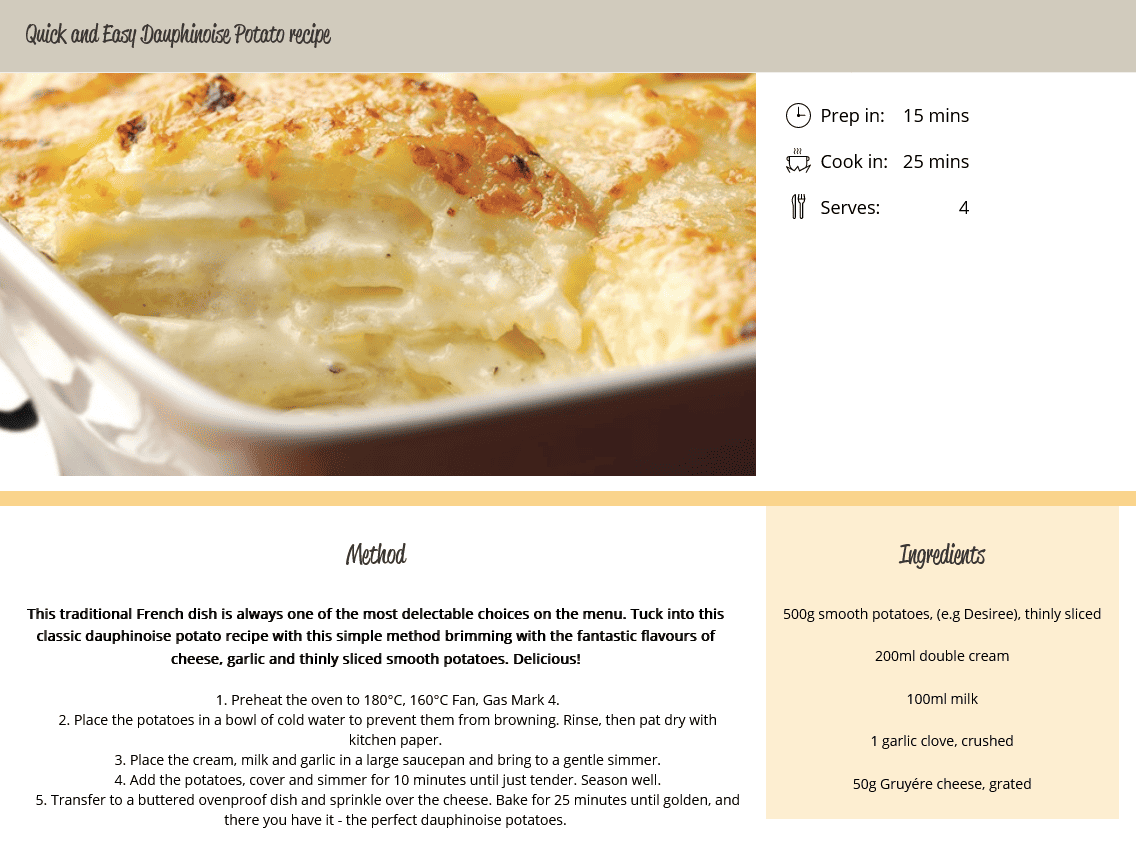 Get your potatoes for Dauphinoise from Potato House